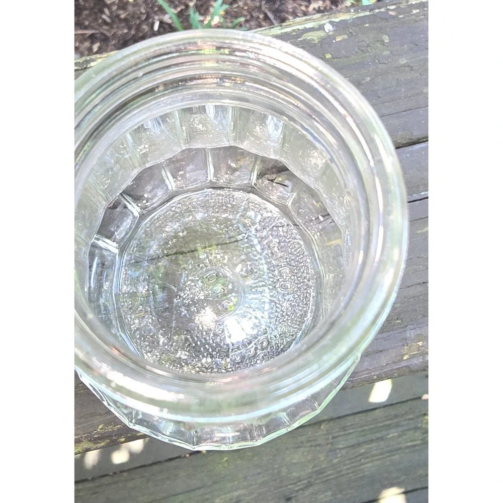 Vtg Hazel Atlas Glass Nut Chopper Grinder Red Lid Metal Hand Crank Jar 5049